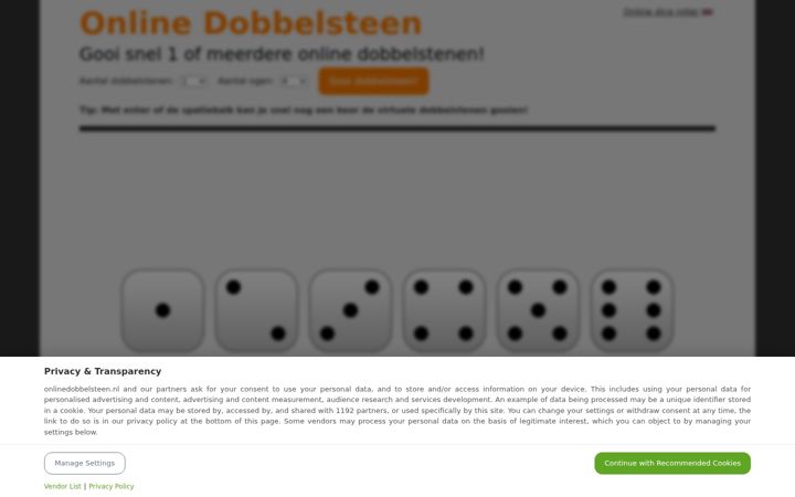 Screenshot di onlinedobbelsteen.nl
