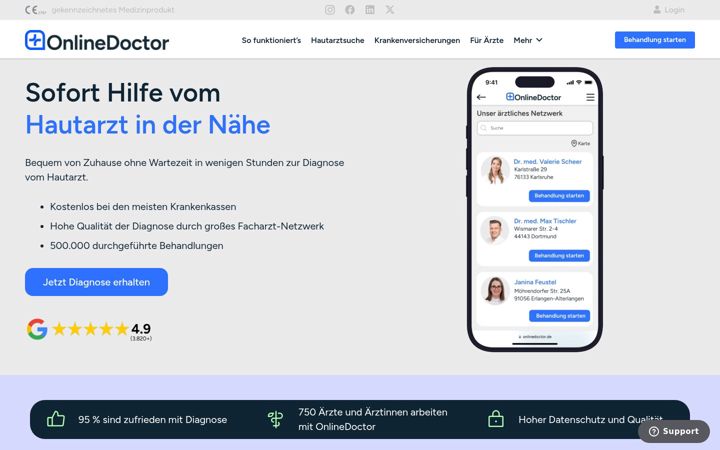 Screenshot of onlinedoctor.de
