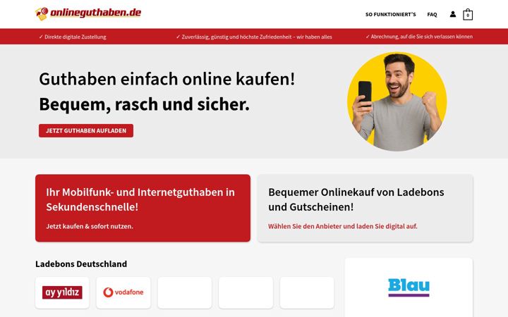 Screenshot ta' onlineguthaben.de