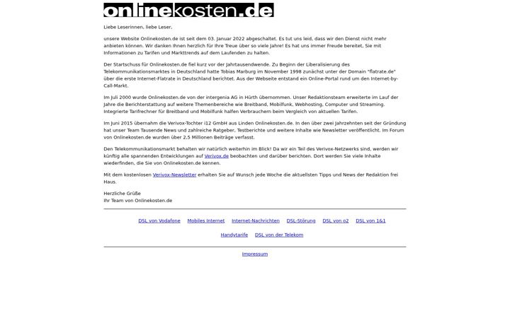 Screenshot of onlinekosten.de