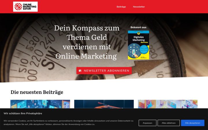 Screenshot di onlinemarketingsafari.de