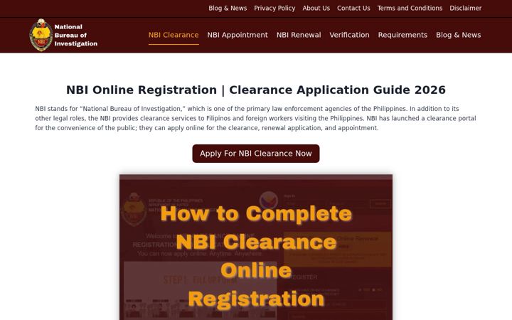 Screenshot of onlinenbiclearance.ph