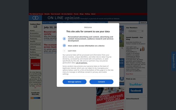 Captura de ecrã de onlineopinion.com.au