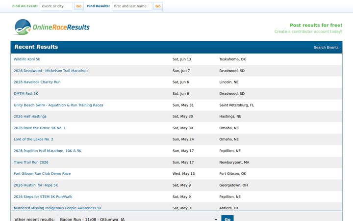 onlineraceresults.com