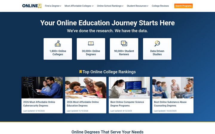Screenshot of onlineu.com
