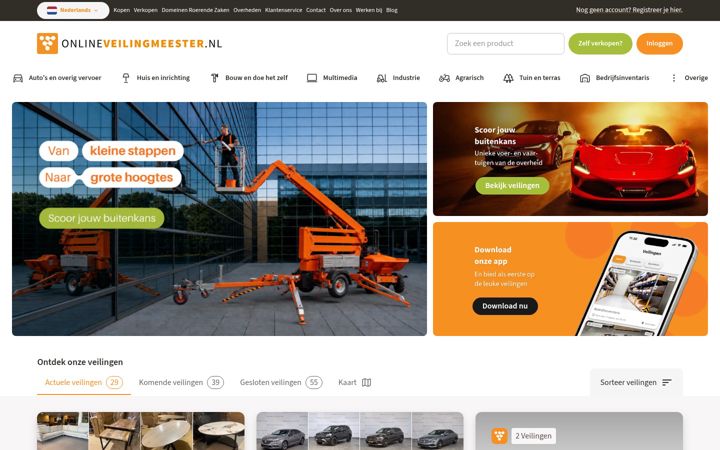 Screenshot of onlineveilingmeester.nl