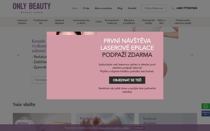 Екранна снимка на onlybeauty.cz