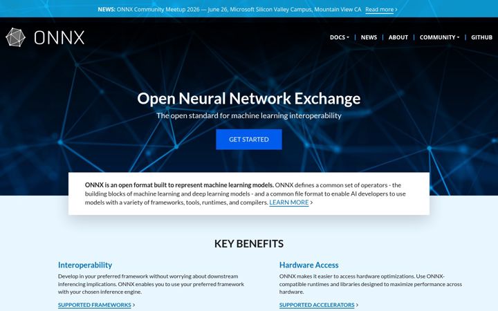 Screenshot of onnx.ai