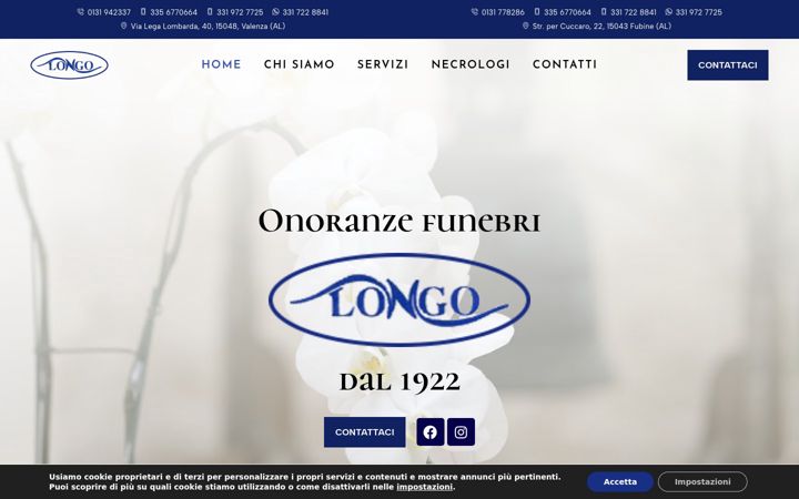 Képernyőkép: onoranzefunebrilongo.it