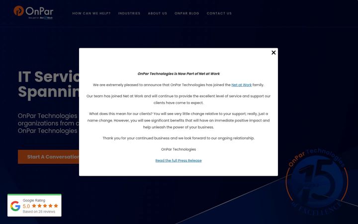 Screenshot of onpartech.com