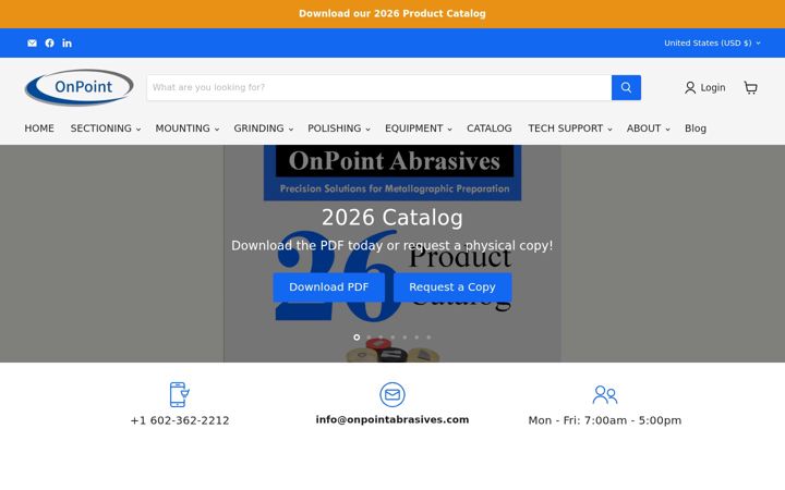 Screenshot of onpointabrasives.com
