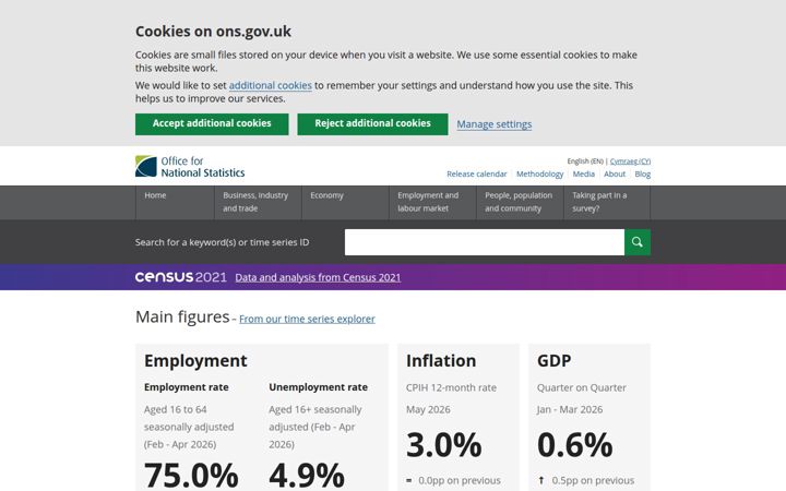 Screenshot of ons.gov.uk