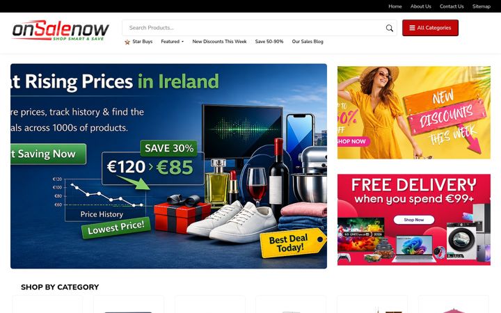 Skjámynd af onsalenow.ie