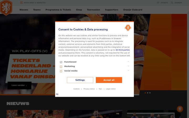 Screenshot of onsoranje.nl