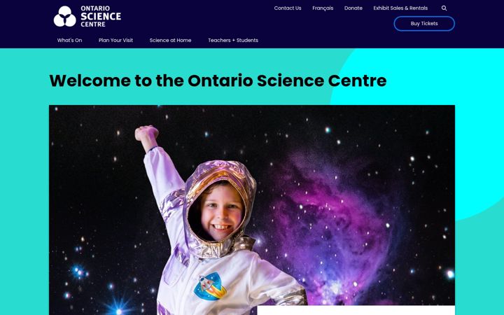 Screenshot of ontariosciencecentre.ca