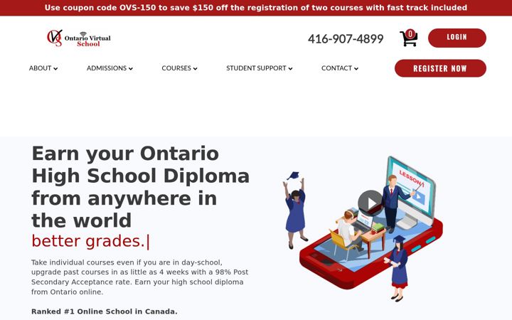 Screenshot of ontariovirtualschool.ca