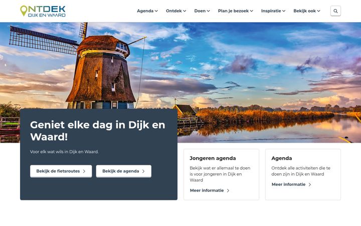 Screenshot di ontdekdijkenwaard.nl
