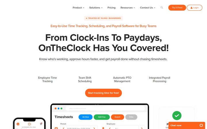 Screenshot of ontheclock.com