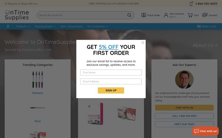 Screenshot of ontimesupplies.com