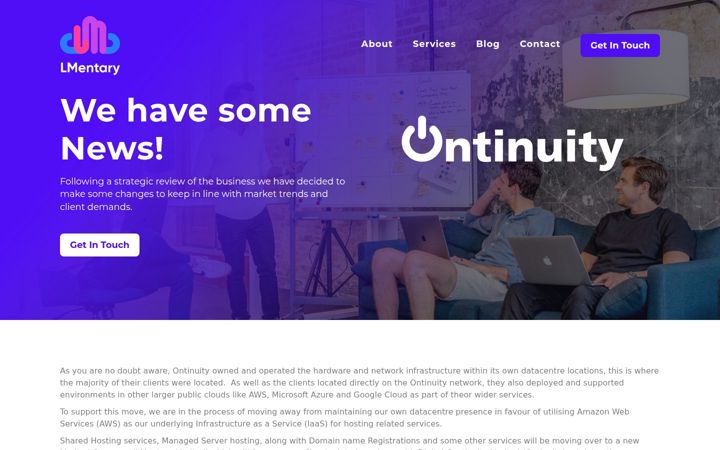 Screenshot of ontinuity.co.uk
