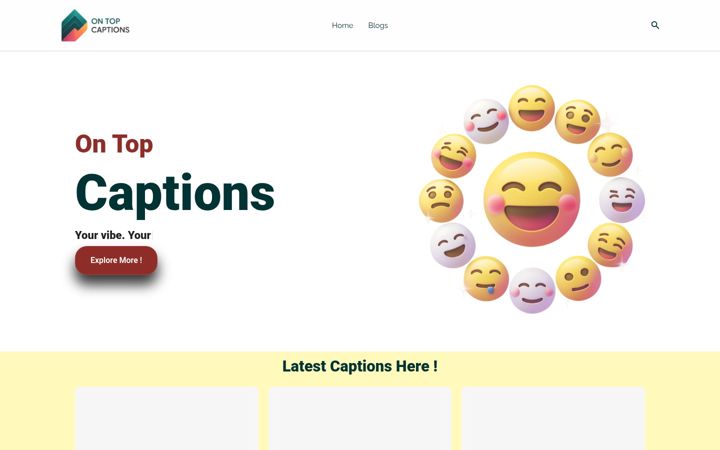 Screenshot of ontopcaptions.com