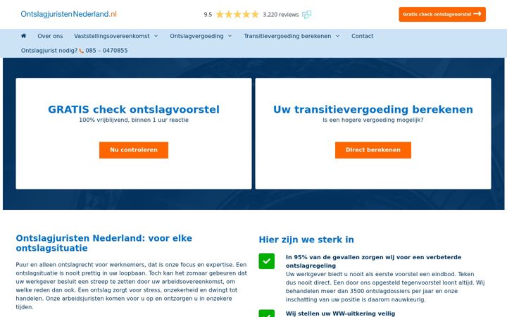 Screenshot of ontslagjuristennederland.nl