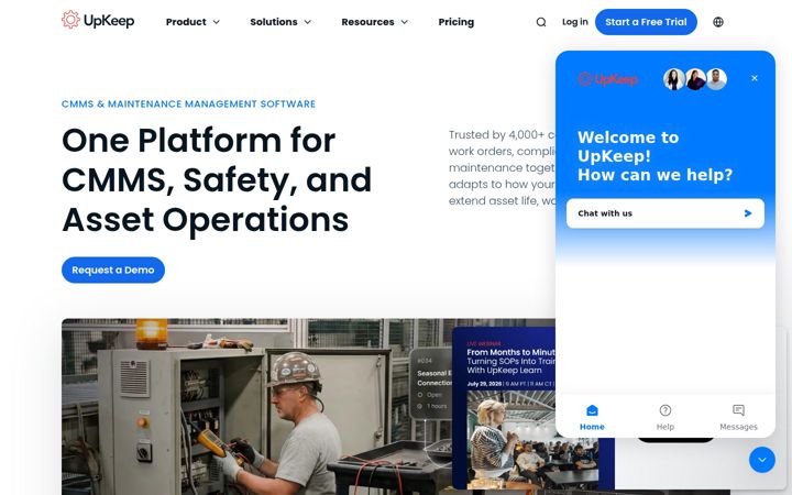 Screenshot of onupkeep.com