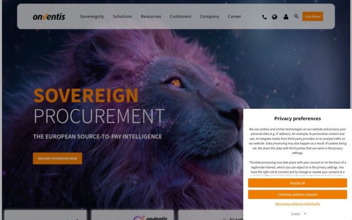 Screenshot of onventis.com