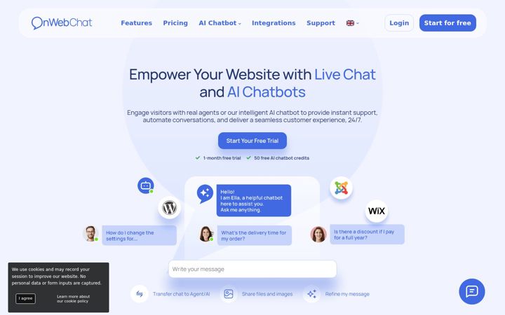 Screenshot of onwebchat.com