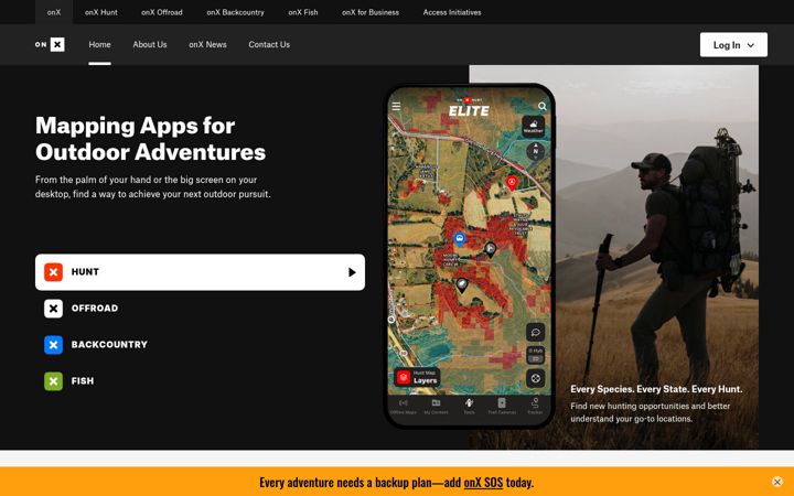 Ekrānuzņēmums no onxmaps.com