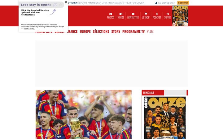 Screenshot of onzemondial.com