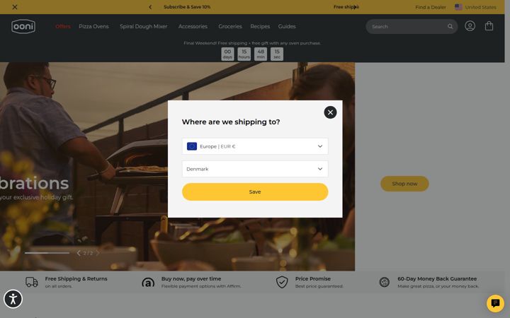 Screenshot of ooni.com