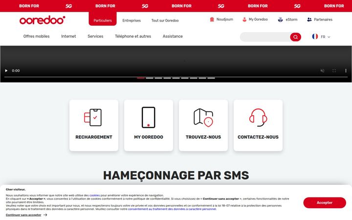 Screenshot of ooredoo.dz