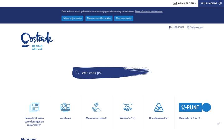 Screenshot of oostende.be