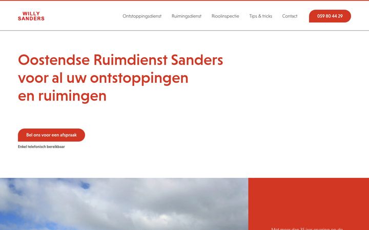 Zrzut ekranu oostendseruimdienstsanders.be