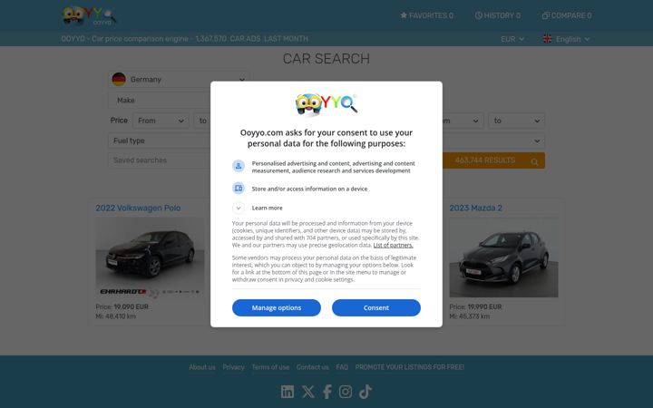 Screenshot of ooyyo.com