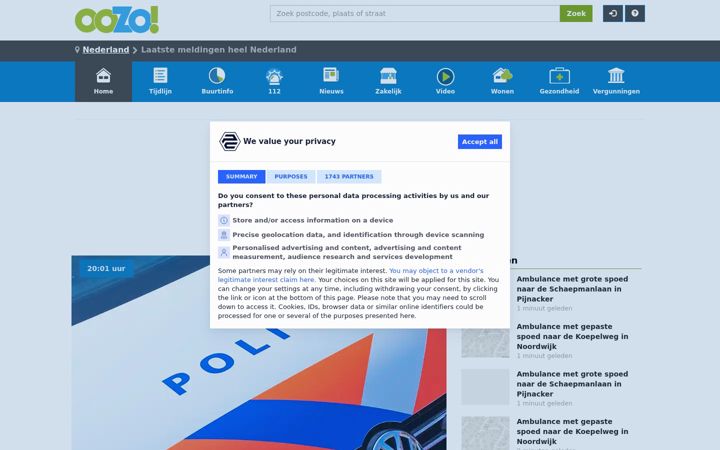 Screenshot of oozo.nl