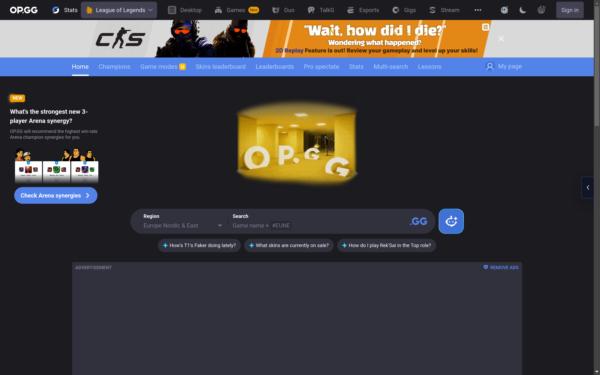 Screenshot of op.gg