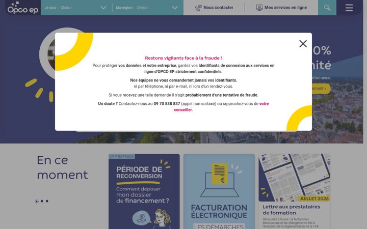 Screenshot of opcoep.fr