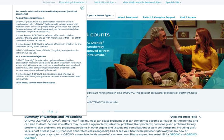 Screenshot of opdivo.com