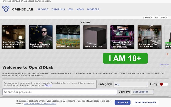 Screenshot of open3dlab.com