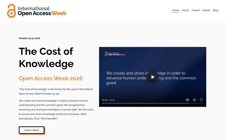 Screenshot di openaccessweek.org