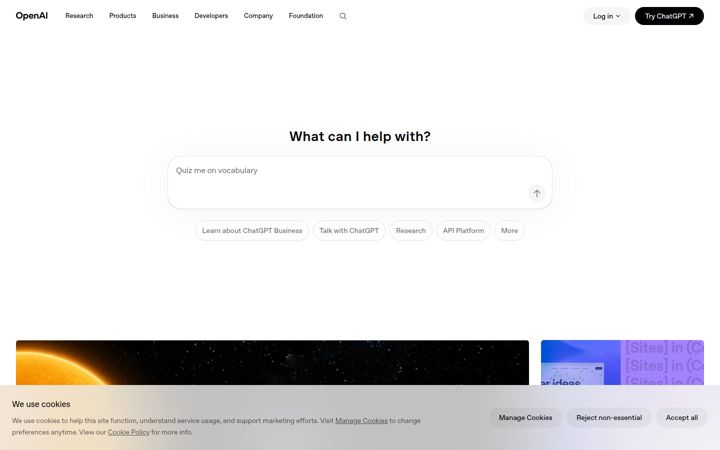 Екранна снимка на openai.com