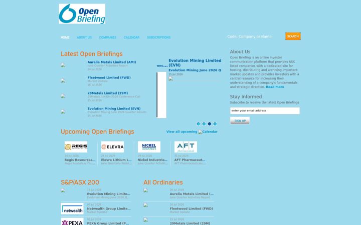 Screenshot of openbriefing.com