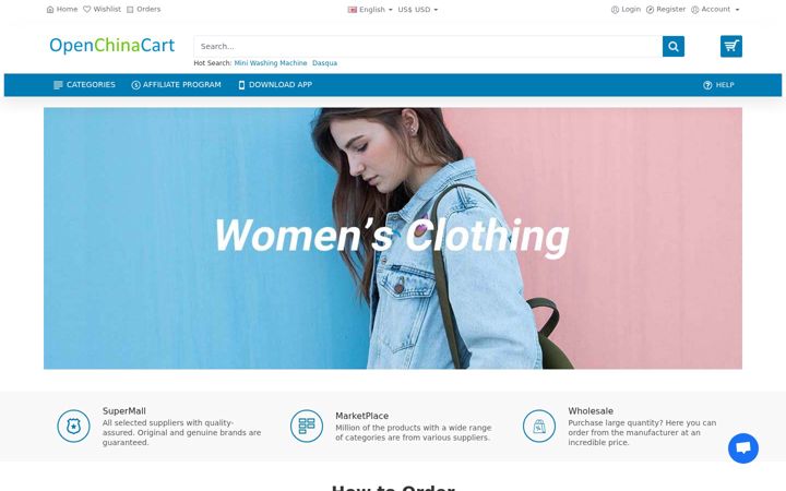 Screenshot of openchinacart.com