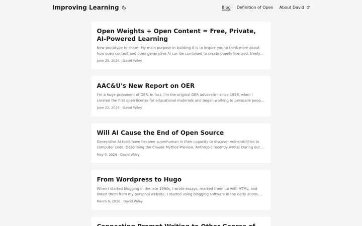 Screenshot of opencontent.org