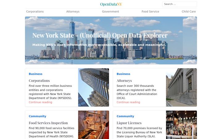 Screenshot of opendatany.com