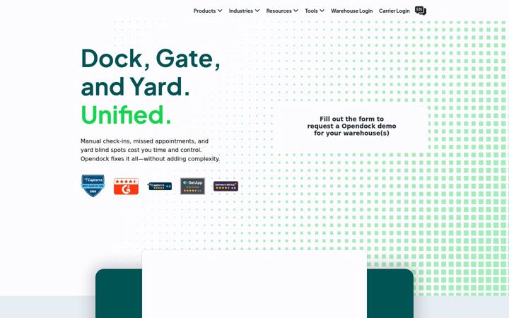Screenshot of opendock.com