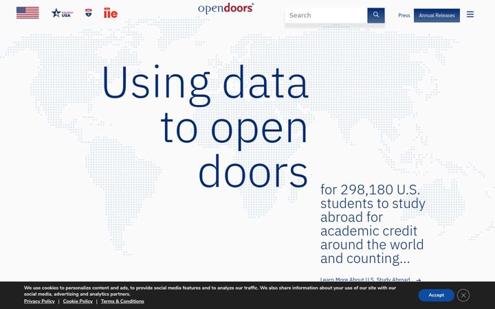 Screenshot of opendoorsdata.org