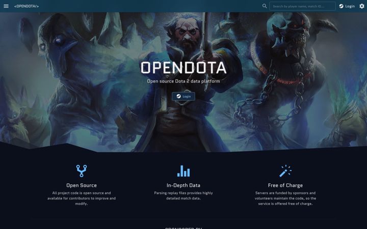 Snimka zaslona za opendota.com